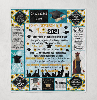 Blanket - To My Daughter Senior 2021, Love Mom 260-2 Gift For Christmas, Home Decor Bedding Couch Sofa Soft - Thegiftio
