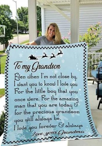 Blanket - To My Grandson Know I Love You Love Grandma Blanket Gift For Christmas, Home Decor Bedding Couch - Thegiftio UK