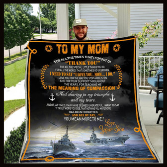 Blanket - To My Mom Veteran Military Fleece Blanket Gift For Christmas, Home Decor Bedding Couch Sofa Soft - Thegiftio UK