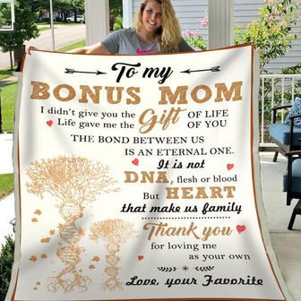 Blanket Gift For Bonus Mom Thanks For Loving Me As Your Own - Mother's Day Gift For Bonus Mom - Thegiftio UK