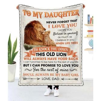 Blanket Gift For Daughter Lion Art Never Forget That I Love You - To My Daughter Blanket From Mom - Thegiftio UK