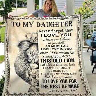 Blanket Gift For Daughter Lion Art Never Forget That I Love You - To My Daughter Blanket From Dad - Thegiftio UK