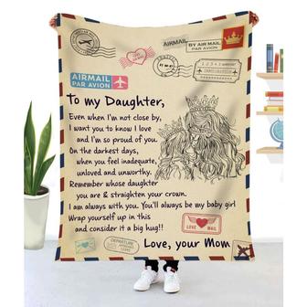 Blanket Gift To My Daughter From Mom Crown Art I'm So Proud Of You - Thegiftio UK