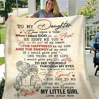 Blanket Gift For Daughter From Mom When I Asked God For An Angel - Thegiftio UK