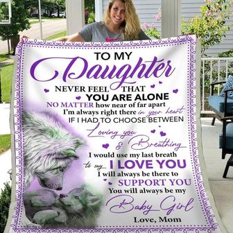 Blanket Gift For Daughter From Mom Wolf Art, To My Daughter Blanket I Love You My Baby Girl - Thegiftio UK