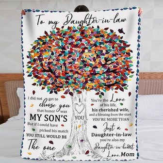 Blanket Gift For Daughter-In-Law Colorful Tree Art Daughter-In-Law Blanket - Thegiftio UK