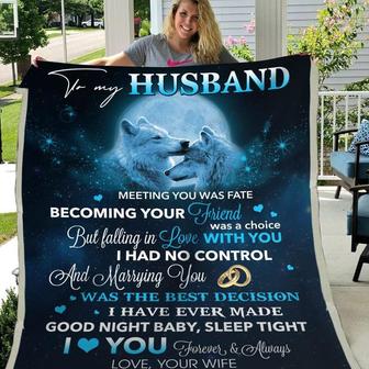 Blanket Gift For Husband Marrying You Was The Best Decision, Wife To Husband Blanket - Thegiftio UK