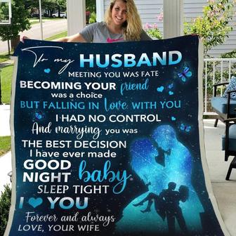 Blanket Gift To Husband From Wife Marrying You Was The Best Decision, Wife To Husband Blanket - Thegiftio UK