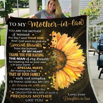 Blanket Gift For Mother-In-Law Mother Day Gift Thanks For Raising The Man Of My Dreams - Thegiftio UK
