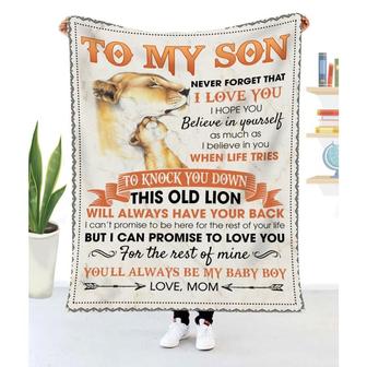 Blanket Gift For Son Lion Art Never Forget That I Love You - To My Son Blanket From Mom - Thegiftio UK