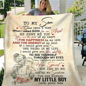 Blanket Gift To My Son From Mom When I Asked God For An Angel From Mom - Thegiftio UK