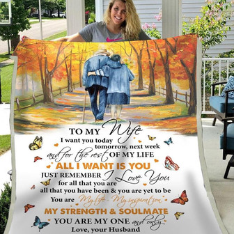 Blanket Gift For Wife From Husband I Want You Today Tomorrow Next Week - Thegiftio UK