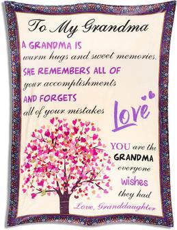 Blanket for Grandma Christmas Birthday I Love You Flannel Blanket to My Grandma from Granddaughter - Thegiftio UK