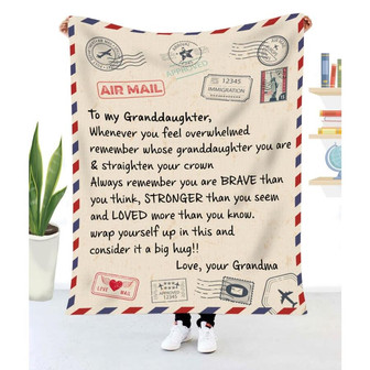 Blanket Grandma To Granddaughter Whenevre You Feel Overwhelmed - Thegiftio UK