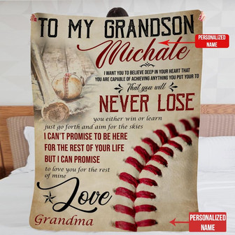 Blanket Grandma To Grandson I Want You To Believe Deep In Your Heart - Personalized Name - Thegiftio UK