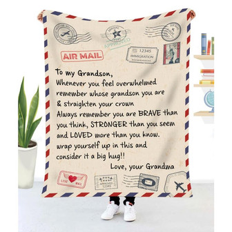 Blanket Grandma To Grandson Whenever You Feel Overwhelmed - Thegiftio UK