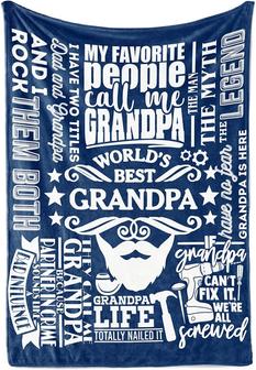 Blanket for Grandpa, Throw Blanket for Grandfather, Presents from Granddaughters Grandsons for Father's Day World’s Best Grandpa - Thegiftio UK