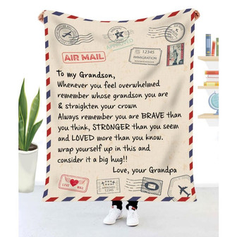 Blanket Grandpa To Grandson Whenever You Feel Overwhelmed - Thegiftio UK