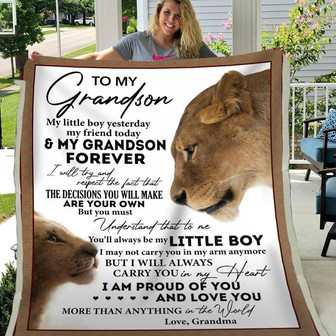 Blanket For Grandson From Grandma My Little Boy Yesterday My Friend Today - Thegiftio UK