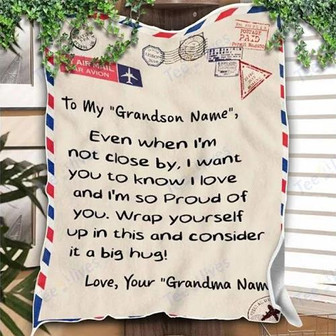 Blanket - Letter Name Grandma To My Grandson Blanket Gift For Christmas, Home Decor Bedding Couch Sofa Soft - Thegiftio UK