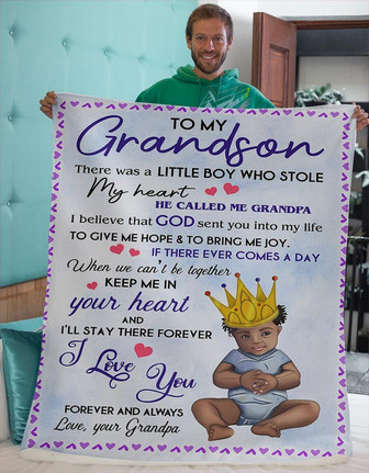 Blanket - To My Grandson Grandpa Fleece Blanket Gift For Christmas, Home Decor Bedding Couch Sofa Soft - Thegiftio UK