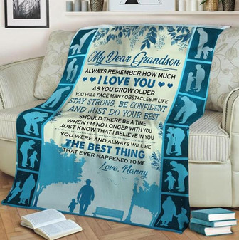 Blanket - To My Grandson Love From Nanny Blanket, For Grandson Gift For Christmas, Home Decor Bedding Couch - Thegiftio UK