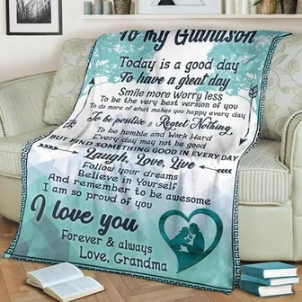 Blanket - To My Grandson From Grandpa/Ma Blankets Gift For Christmas, Home Decor Bedding Couch Sofa Soft - Thegiftio UK