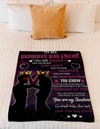 Blanket - Braver Stronger Smarter To My Gorgeous Girl Friend Fleece Blanket Gift For Christmas, Home Decor - Thegiftio UK