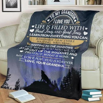 Blanket - To My Grandson Never Forget That I Love You Grandma Blanket Gift For Christmas, Home Decor - Thegiftio UK