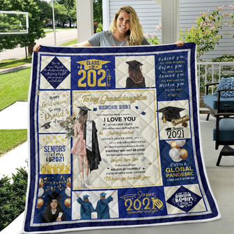 Blanket - To My Granddaughter, Senior 2021 Graduation Gift For Christmas, Home Decor Bedding Couch Sofa Soft - Thegiftio