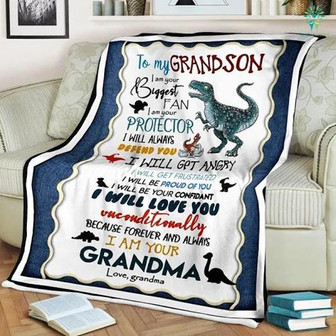 Blanket - To My Grandson From Grandma Blanket Gift For Christmas, Home Decor Bedding Couch Sofa Soft - Thegiftio UK