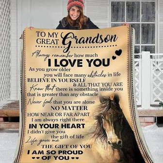 Blanket - Blanket For Grandson-To My Great Grandson Gift For Christmas, Home Decor Bedding Couch Sofa Soft - Thegiftio UK