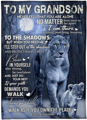 Blanket - To My Grandson , Good Things Come To Those Who Believe Lion Blanket Gift For Christmas, Home Decor - Thegiftio UK