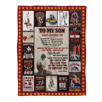 Blanket - To My Son Wrestling Fleece Blanket Always Remember Gift For Christmas, Home Decor Bedding Couch - Thegiftio UK