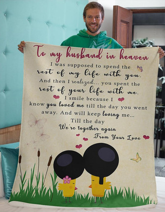 Blanket - To My Husband In Heaven Fleece Blanket Gift For Christmas, Home Decor Bedding Couch Sofa Soft - Thegiftio UK
