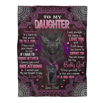 Blanket - Lion To My Daughter Sometimes It's Hard-Dad Fleece Blanket Gift For Christmas, Home Decor - Thegiftio UK