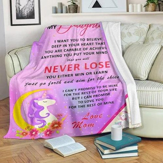 Blanket - To My Daughter Mom Unicorn Blanket Gift For Christmas, Home Decor Bedding Couch Sofa Soft - Thegiftio
