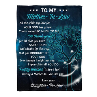 Blanket - To My Mother In Law Fleece Blanket So Thank You Gift For Christmas, Home Decor Bedding Couch - Thegiftio UK