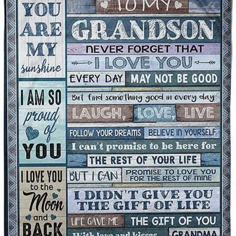 Blanket - To My Grandson You Aremy Sunshine From Grandma Gift For Christmas, Home Decor Bedding Couch - Thegiftio UK
