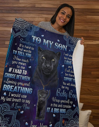 Blanket - Lion To My Son Sometimes It's Hard-Mom Fleece Blanket Gift For Christmas, Home Decor Bedding Couch - Thegiftio UK