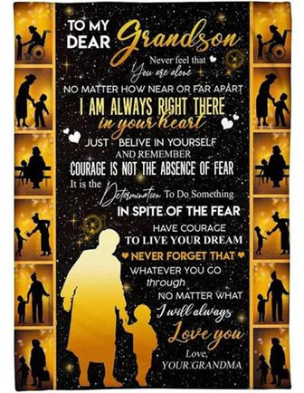 Blanket - To My Dear Grandson Never Feel That You Are Alone Blanket Gift For Christmas, Home Decor - Thegiftio UK
