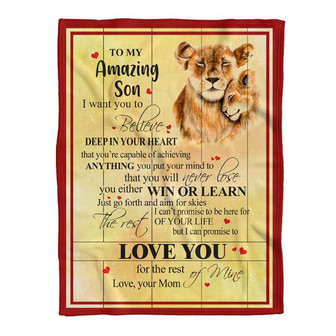 Blanket - To My Amazing Son Lion For Fleece Blanket Gift For Christmas, Home Decor Bedding Couch Sofa Soft - Thegiftio UK
