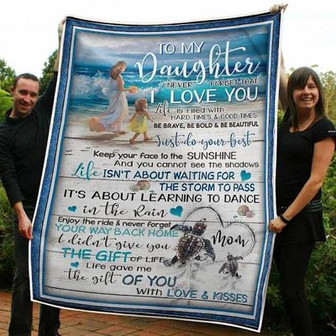 Blanket - To My Daughter Walking On The Beach Blanket Gift For Christmas, Home Decor Bedding Couch Sofa Soft - Thegiftio UK