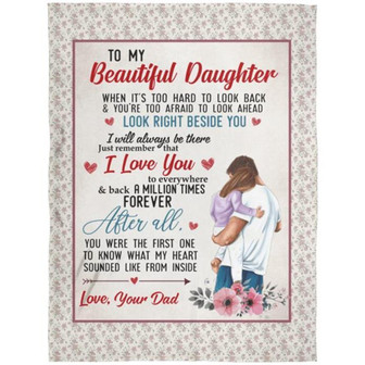 Blanket - To My Beautiful Daughter A Love Letter From Dad Fleece Blanket Gift For Christmas, Home Decor - Thegiftio