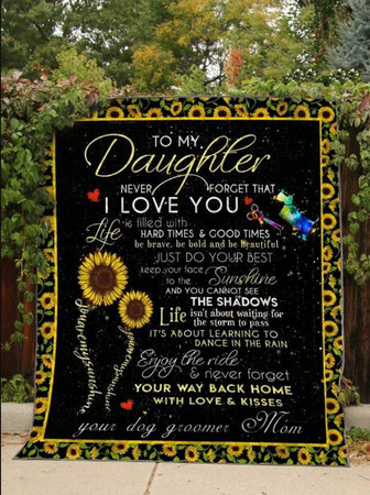 Blanket - Love Letter To My Daughter From Dog Groomer Mom Gift Fleece Blanket Gift For Christmas, Home Decor - Thegiftio
