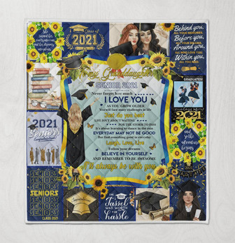 Blanket - To My Daughter, Senior 2021 Graduation Sunflower Mt05 Gift For Christmas, Home Decor Bedding Couch - Thegiftio
