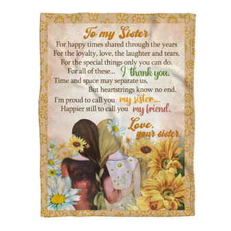Blanket - To My Sister Fleece Blanket Sunflower Gift For Christmas, Home Decor Bedding Couch Sofa Soft - Thegiftio UK