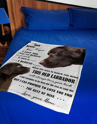 Blanket - Dog Blanket - Labrador To My Son Fleece Blanket Gift For Christmas, Home Decor Bedding Couch - Thegiftio UK