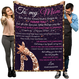 Blanket for Mom from Daughter - To My Mom Blanket Birthday Gift for Mom, Soft Bed Throw Blanket for Mom Unique Mom Gifts Mother's Day, Christmas - Thegiftio