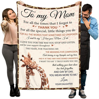 Blanket for Mom from Daughter - To My Mom Blanket Birthday Gift for Mom, Soft Bed Throw Blanket for Mom Unique Mom Gifts Mother's Day, Christmas - Thegiftio